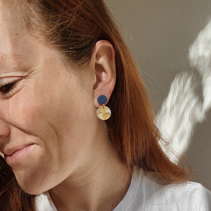 Handgemachte Ohrringe aus Polymerton in Gold oder Silber in zarten Naturtönen, vergoldeter Edelstahl, Winnis Corner, JUDITH