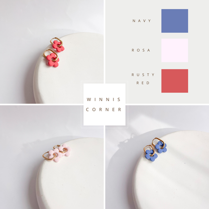 Creolen FLORA rot I blau I rosa